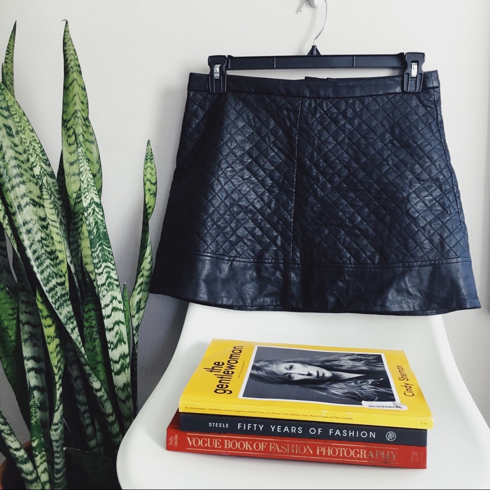 W118 By Walter Baker Quilted Faux Leather Skirt